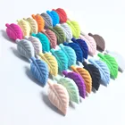 Новое поступление 2020, Силиконовые Прорезыватели в виде мультяшных листьев для детей, Прорезыватель для зубов в виде жевательных листьев, гибкий силиконовый Прорезыватель с подвеской, не содержит бисфенола А