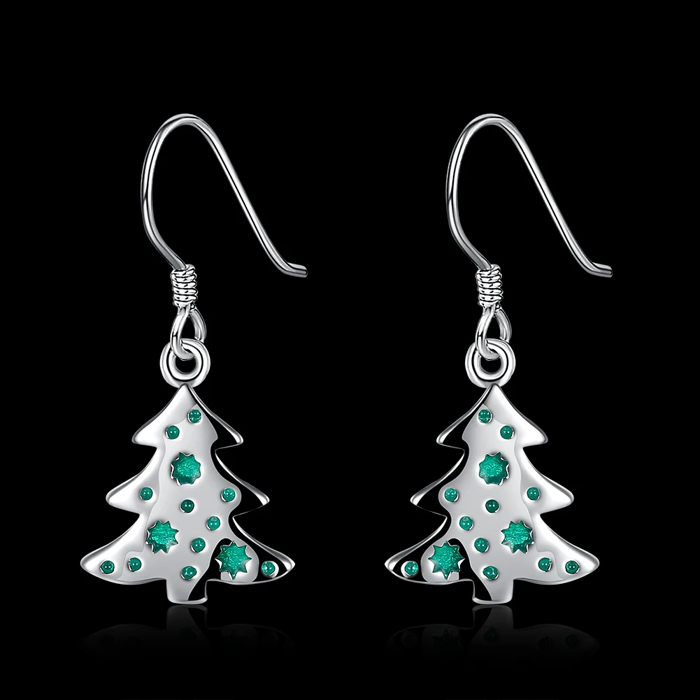 Женские серьги KITEAL с серебряным покрытием 2017|earrings christmas|women earringsearrings christmas tree |