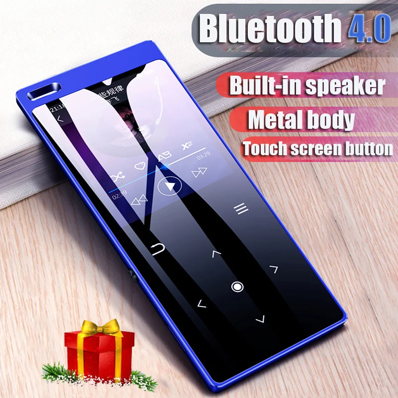 Динамик MP3 сенсорный экран MP3 плеер с Bluetooth 4,0 студенческий Walkman ультра-тонкий дисплей для прослушивания песни текст MP3 плеер иврит