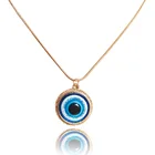 18 мм простой: золото, серебро, покрытое злом ожерелье глаза, смола, голубые глаза, чокер, ожерелье, турецкое символ удачи, глаза, шарм, ювелирные изделия