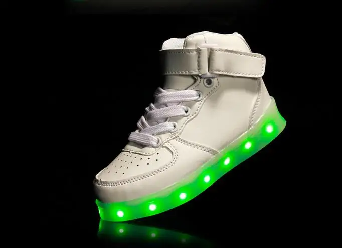 Kid USB soft leather DE loading shoe Casual Boy Girl light non-slip bottom children shoes chaussure enfant LED | Детская одежда и