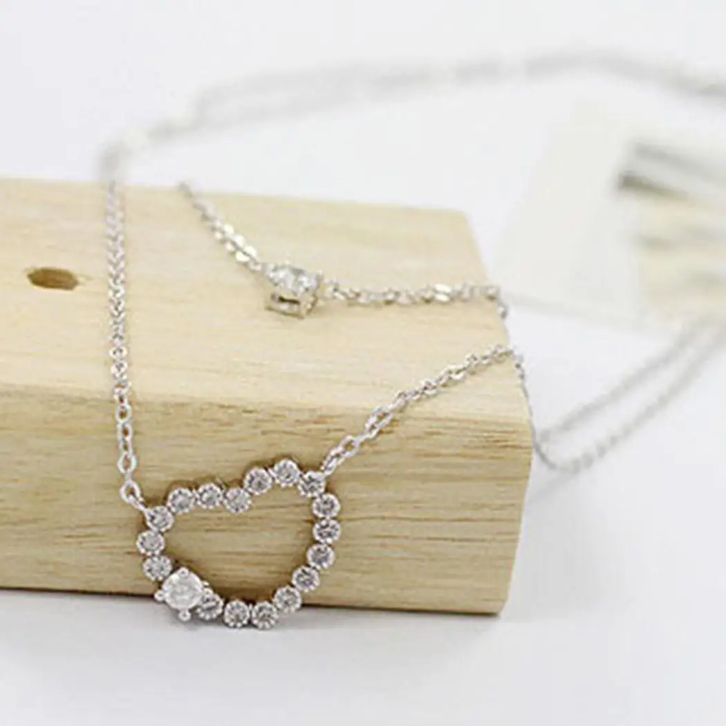 Ни один Цепочки и ожерелья s в форме сердца двойной цепи Для женщин см 5 0 1