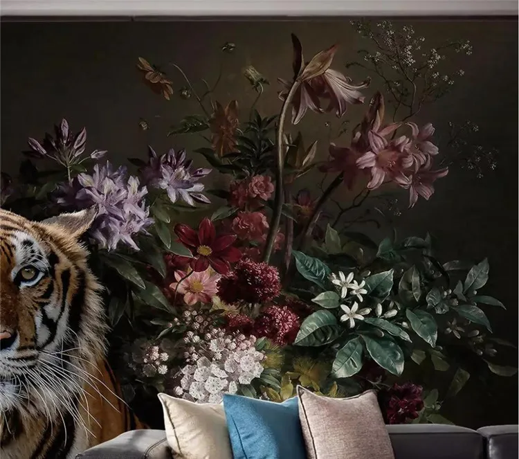 Фотообои на заказ Настенные обои 3D для комнаты спальни черная ручная роспись