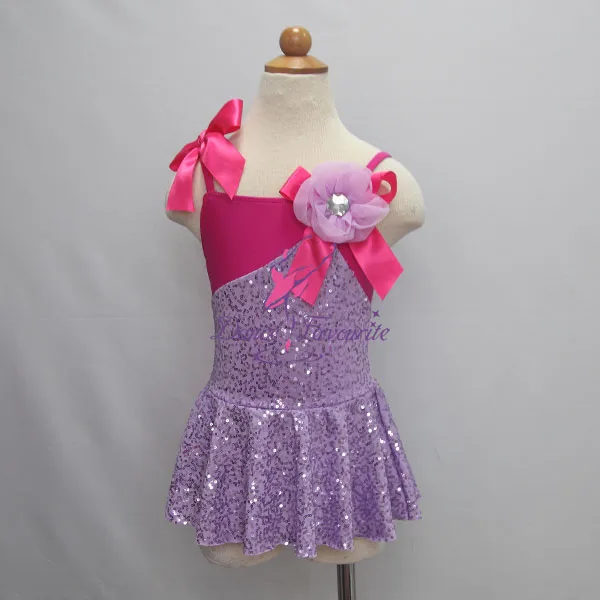 Lilac sequin Лиф из спандекса балетный костюм с пачкой для девочек детская балерина