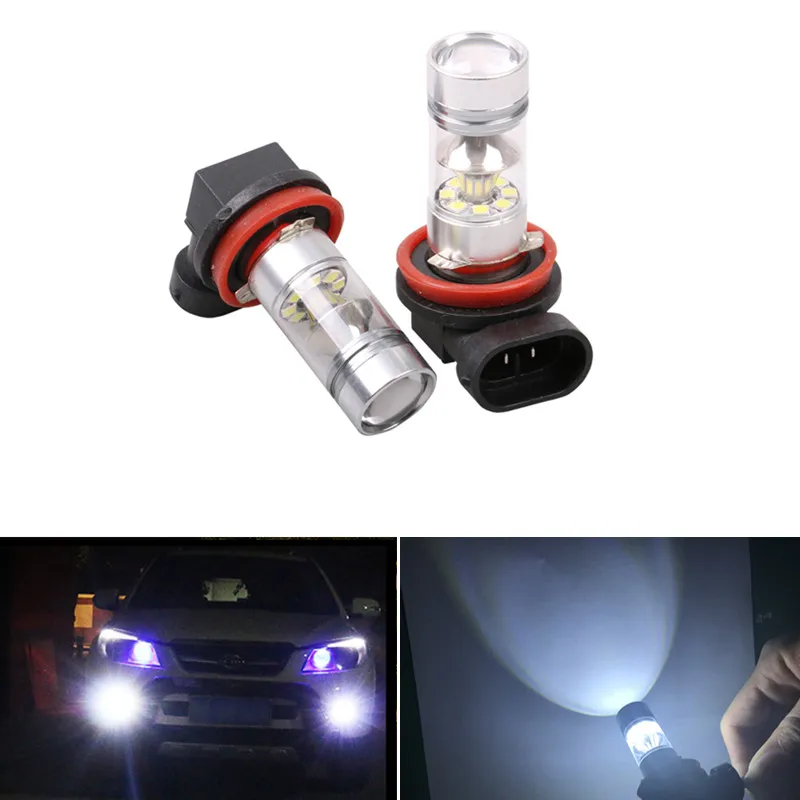 2 шт. H8 H11 9005 HB3 9006 HB4 100 Вт 20 SMD Автомобильный светодиодный противотуманный фонарь