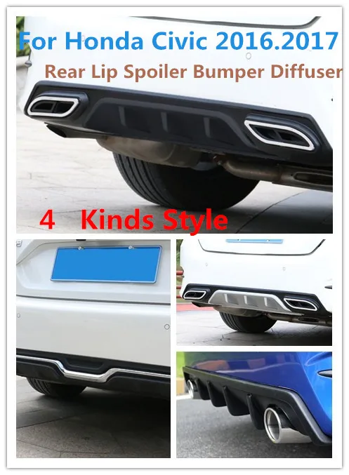 

For Honda Civic 2016 2017 2018 2019 2020 Rear Lip Spoiler Bumper Diffuser High Quality Matte Black Primer PP ABS Car Accessories