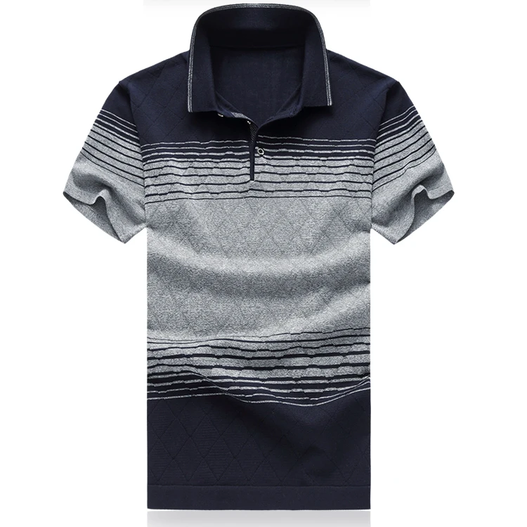 Мужские поло в полоску модные высокого качества классический стиль короткий
