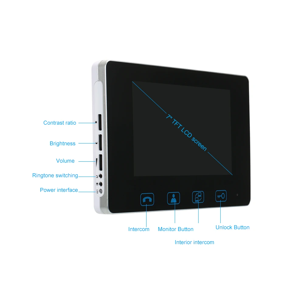 Phone Video Intercom Monitor Doorphone Camera Kits Support Unlock Monitoring Dual-Way Waterproof Wired Doorbell | Безопасность и