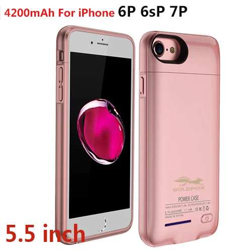 rosygold for I6 7 p Ультра тонкий 3000 mAh банк питания для iPhone 6 6s 7 plus внешний аккумулятор зарядное устройство чехол мобильный телефон банк питания зарядный чехол - Цвет: rosygold for I6 7 p