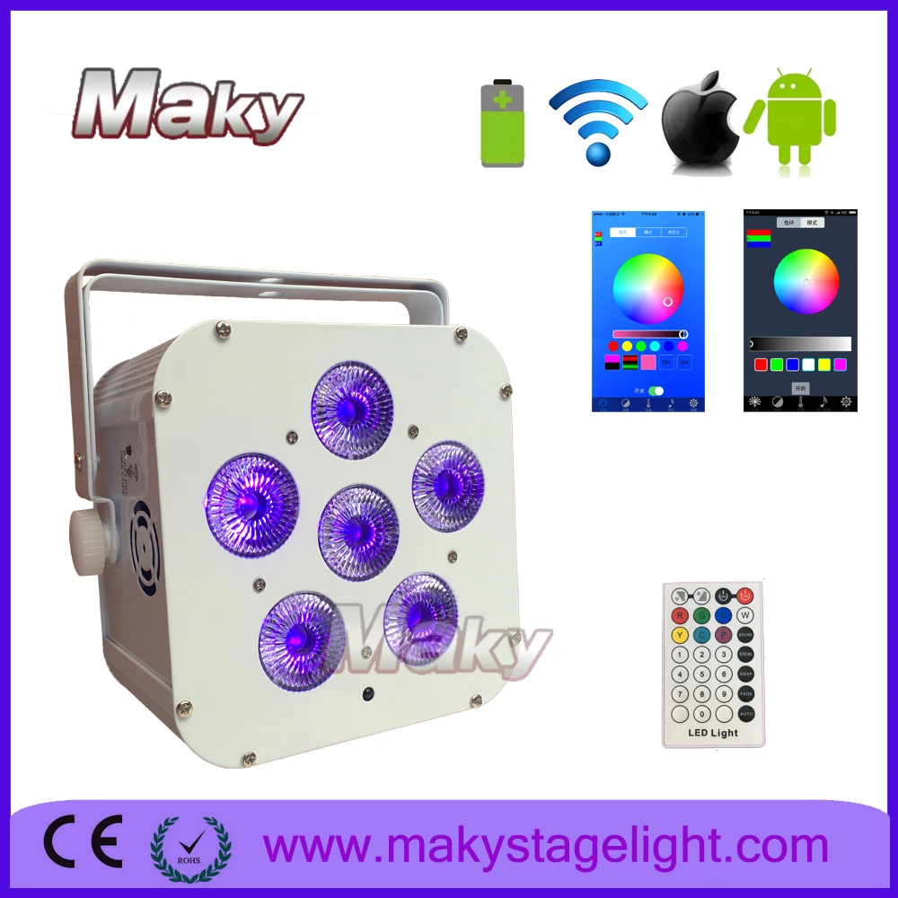 Лидер продаж! DJ освещение беспроводной со светодиодной подсветкой RGBWAUV