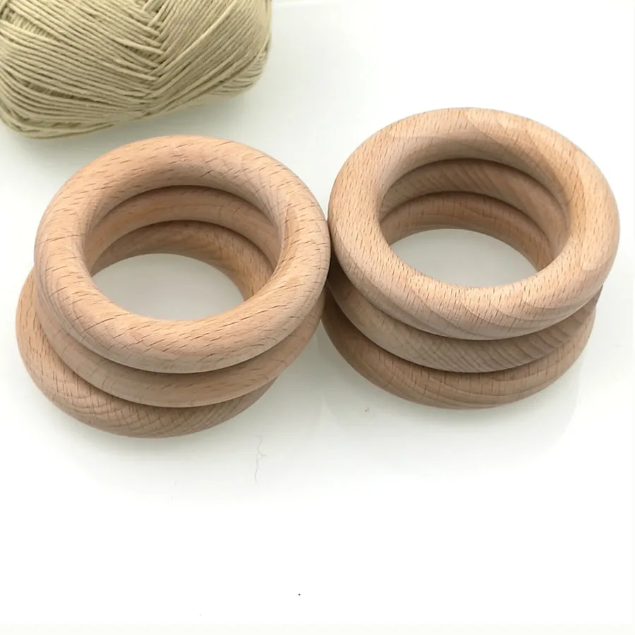 Кольцо прорезыватель из натурального бука 70 мм 2 75 дюйма 10 шт.|teething ring|ring teetherwooden ring