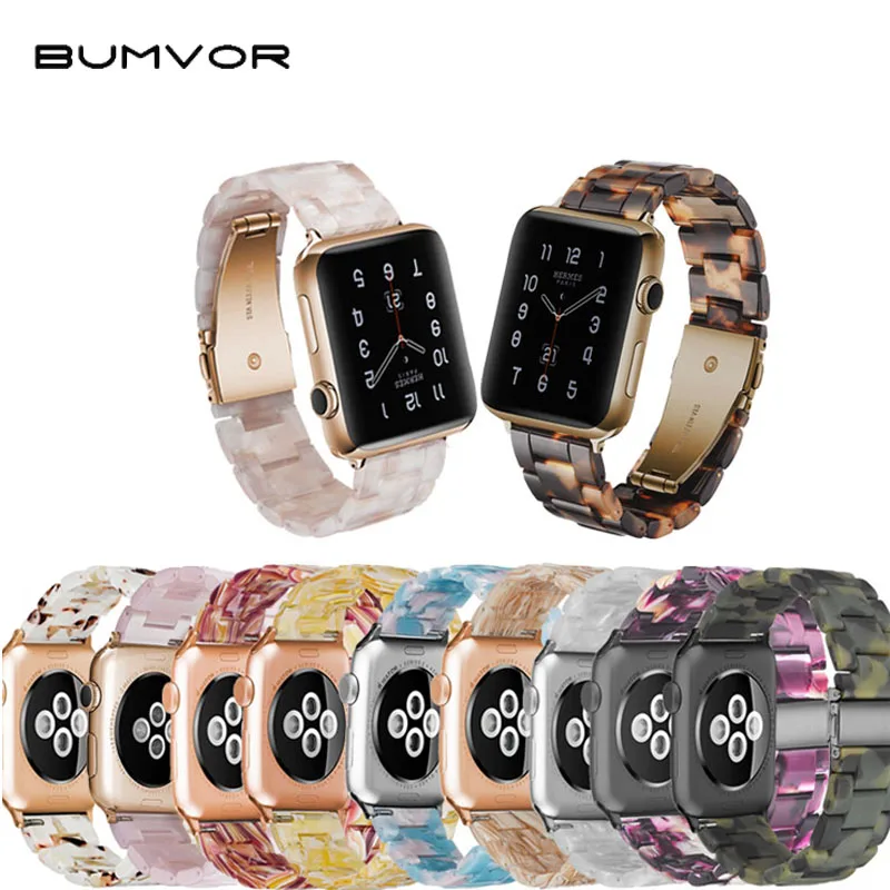 Новый стиль Цвет свет полимерный браслет для наручных часов Apple Watch версии 4