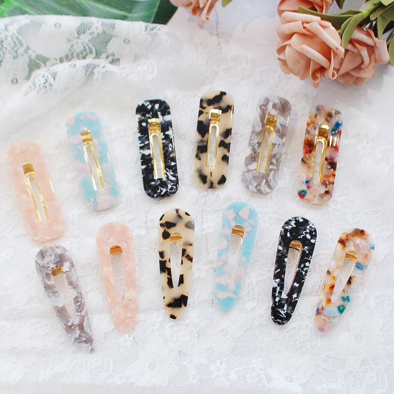 

New Fashion 1Pc Vintage Women Acetic Acid Hair Clips Hairpins Leopard Print Waterdrop Barrettes Girls Hairgrips Hair Accessories