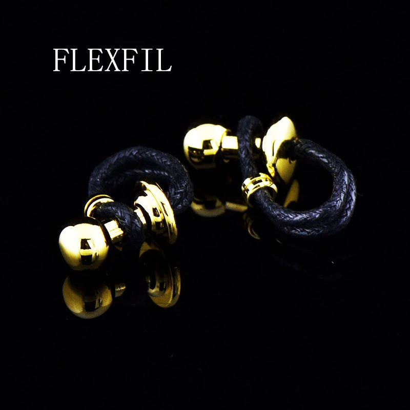 

FLEXFIL Luxury shirt cufflinks for men's Brand cuff buttons cuff links gemelos High Quality round wedding abotoaduras Jewelry
