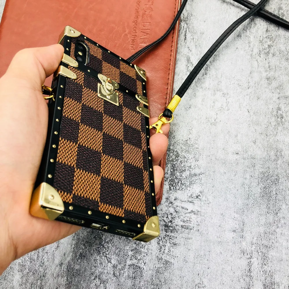 Телефон чехлы для iPhone X XS XR XSMAX 6 7 8 плюс Винтаж Роскошные модные квадратный