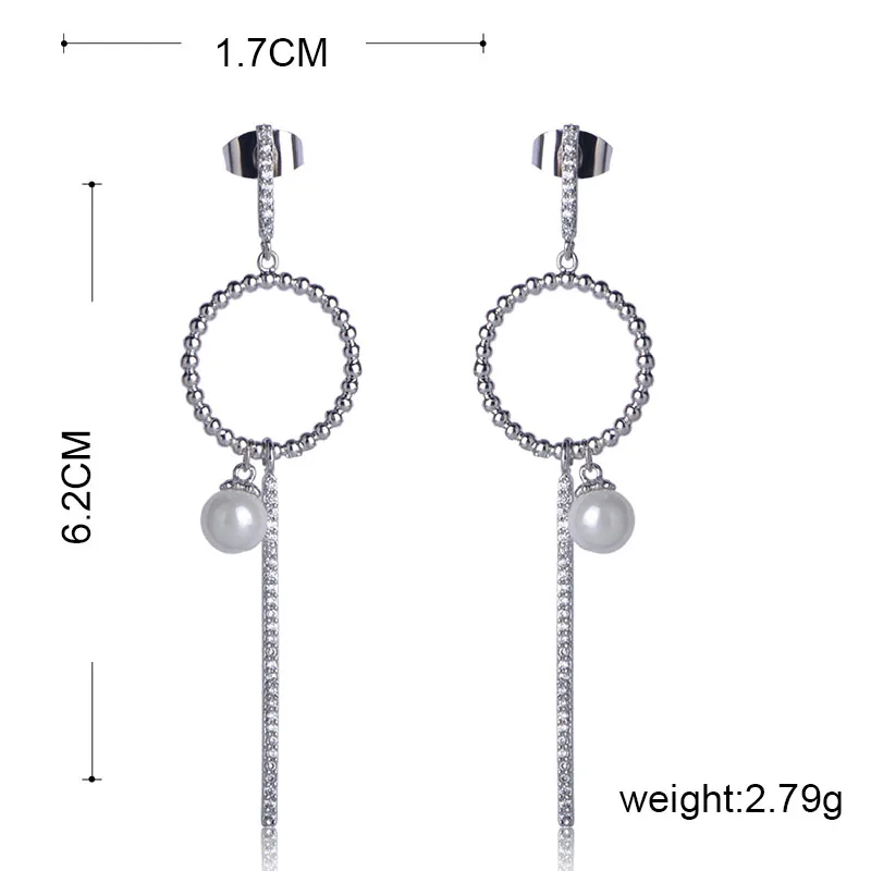 Funmor элегантный пресноводный жемчуг висячие серьги кубический циркон украшения