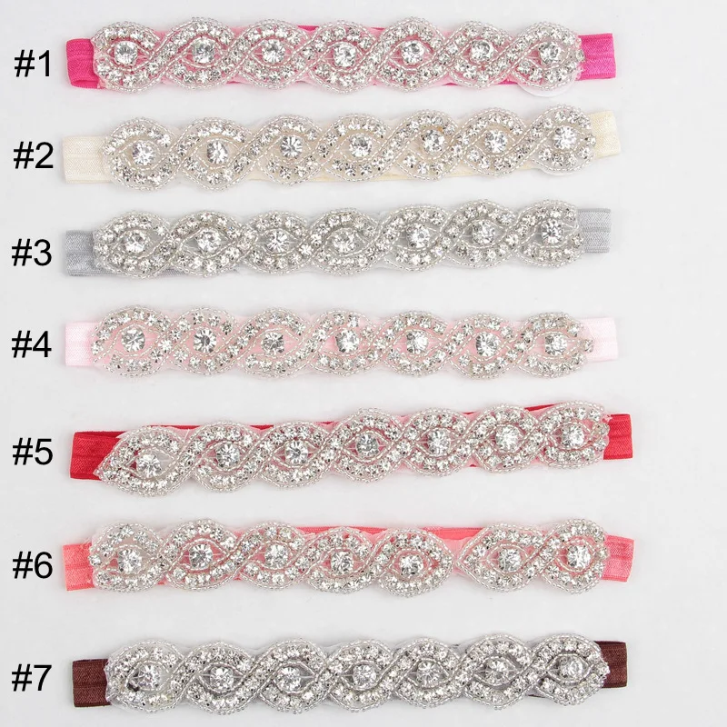 

10pcs/lot , Rhinestone diamond flower Headbands Elastic