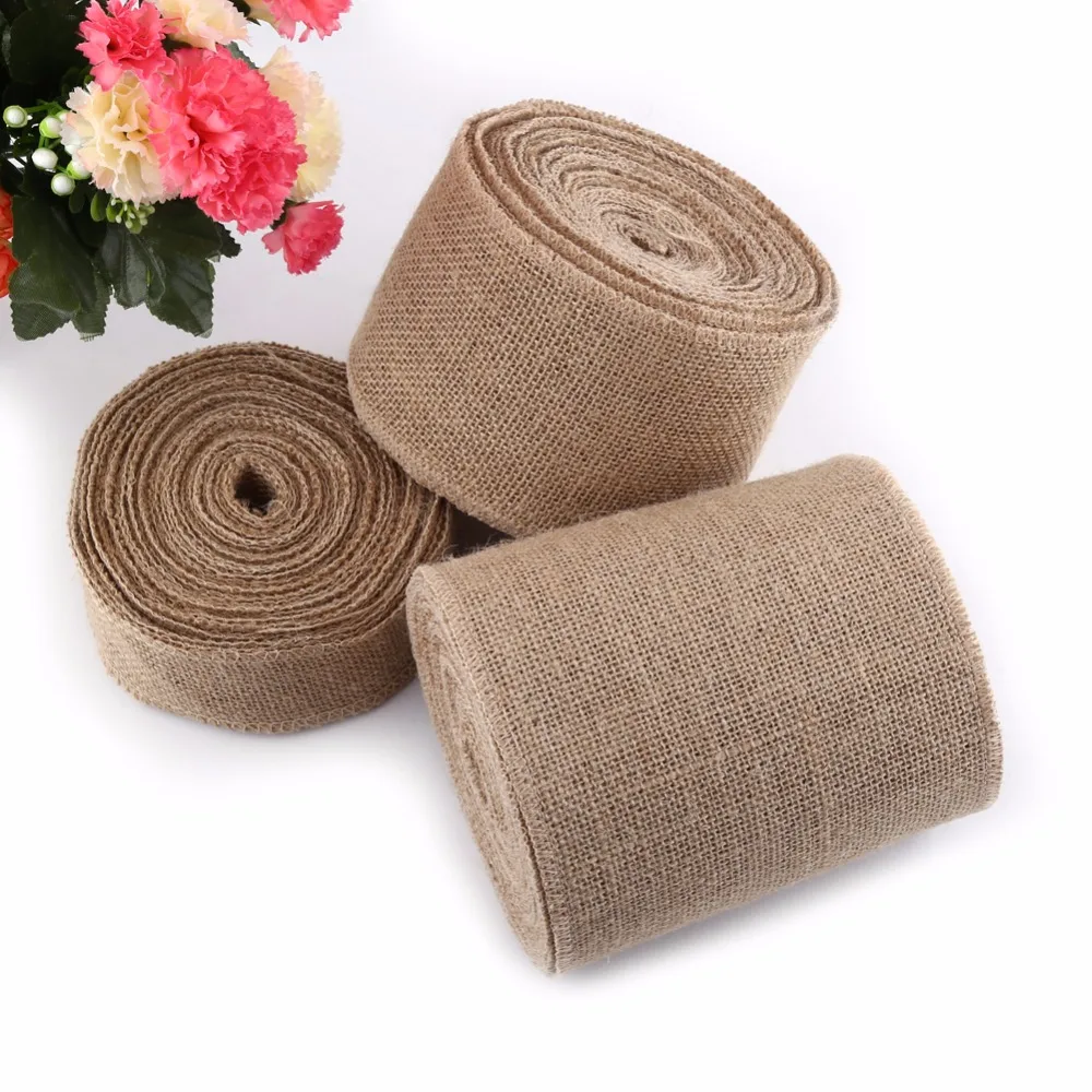 10 м деревенский из мешковины джутовые ленты для свадебного украшения DIY