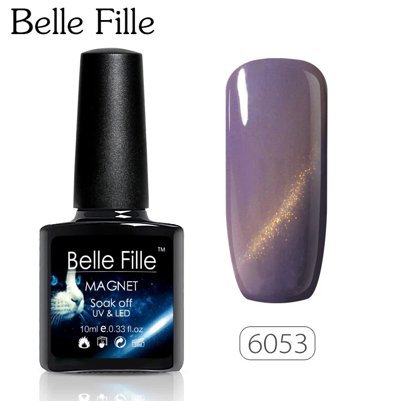 Belle Fille 10 мл магнитного кошачий глаз УФ ногтей Гель лак 60 Цвет Soak Off UV Nail гель