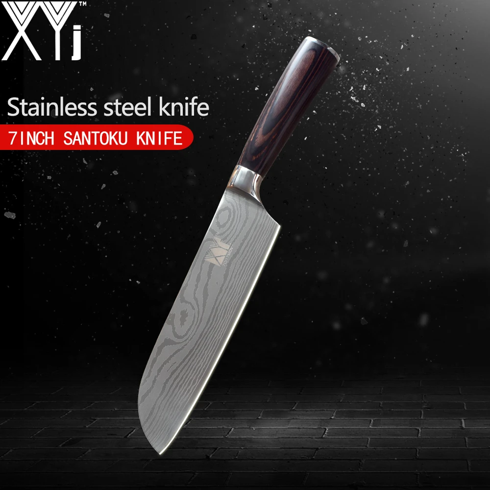 XYj одиночный кухонный нож дамасский из нержавеющей стали с узором в венах 3 5 7 8