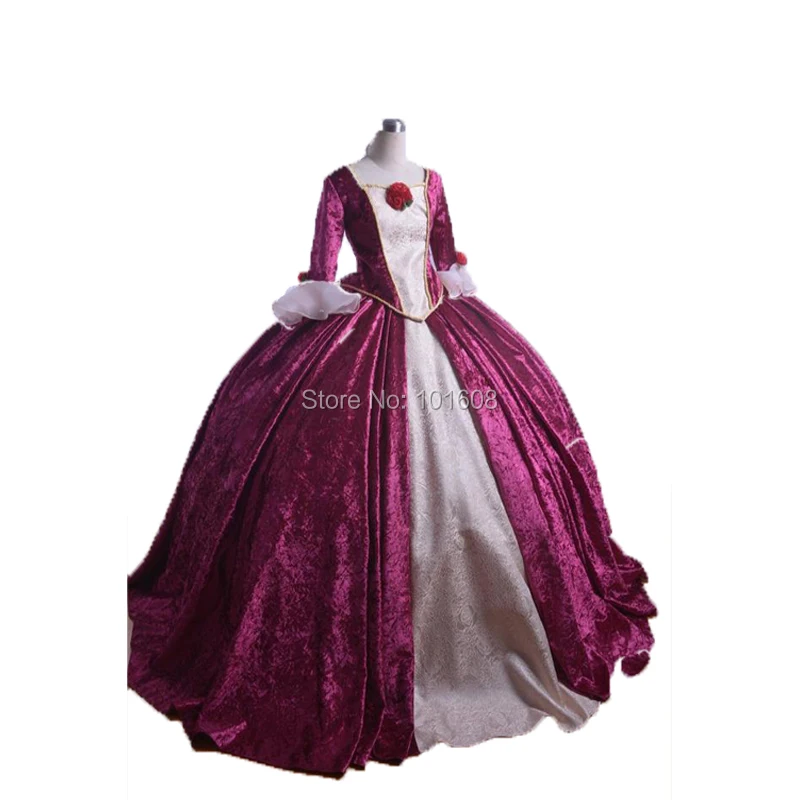 Tailored!Purple Velvet French Duchess Civil war Theatre Southern Belle DRESS Tartan Victorian Colonial dresses HL-272 |