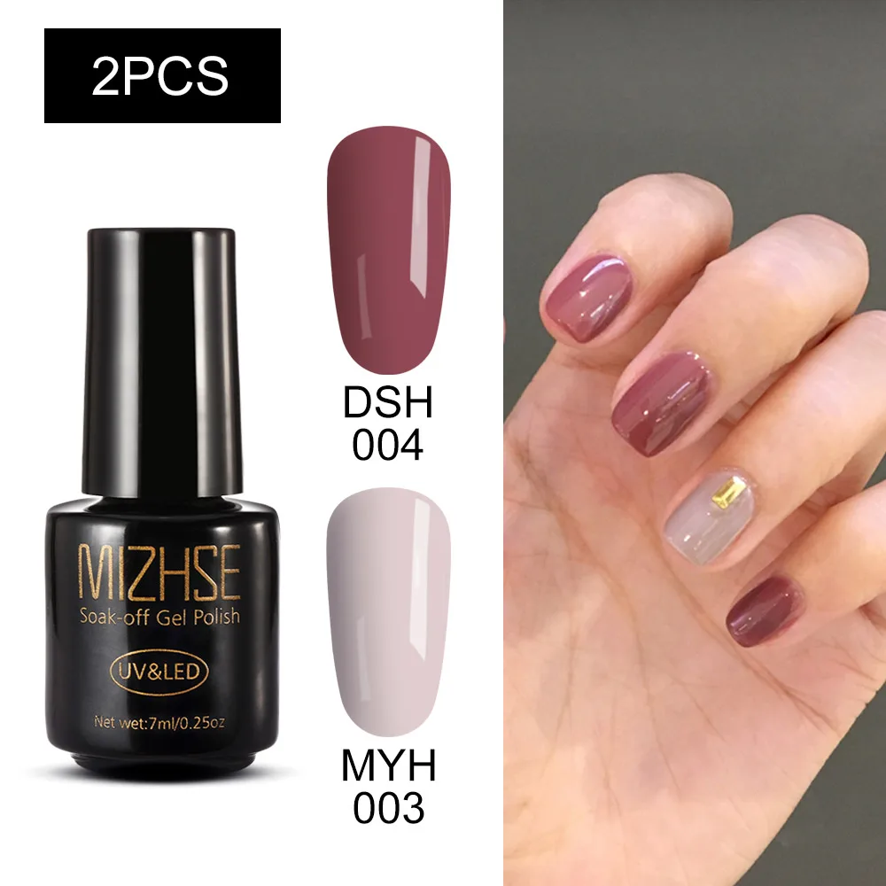 MC-2GELS-04 MIZHSE Набор лаков для ногтей гель лак 7 м УФ гель лак Гибридный гвоздь Art Off Gellak белый Прайм УФ светодиодный Топ все для маникюра Базовое покрытие - Цвет: MC-2GELS-04