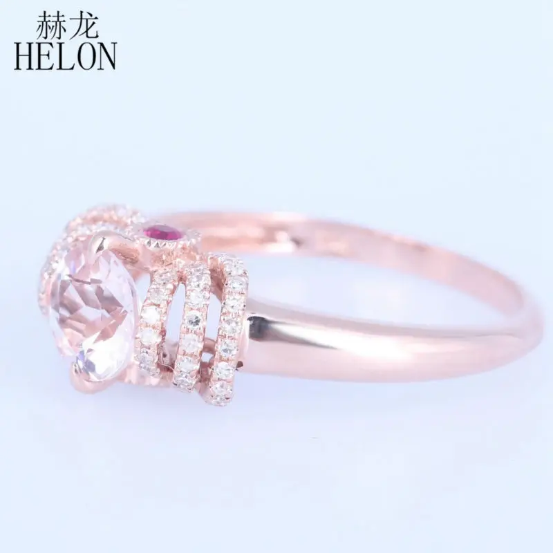 HELON однотонное 14 к розовое золото безупречное 6 мм круглый 1 0 карат бриллианты