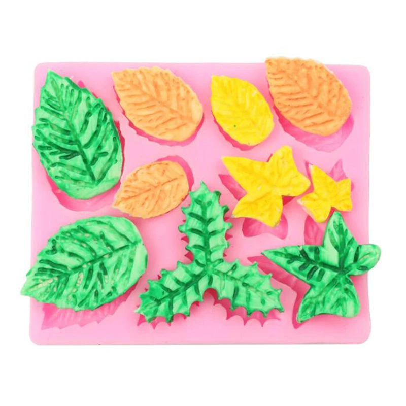 DIY выпечки коврики клен форма листа розы для декорации торта границы 3D