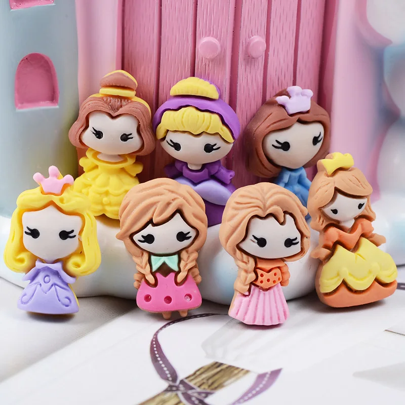 

7PCS Cartoon Princess Polymer Slime Charms Lizun Modeling Clay DIY Accesorios Box Toy For Children Slime Supplies Filler
