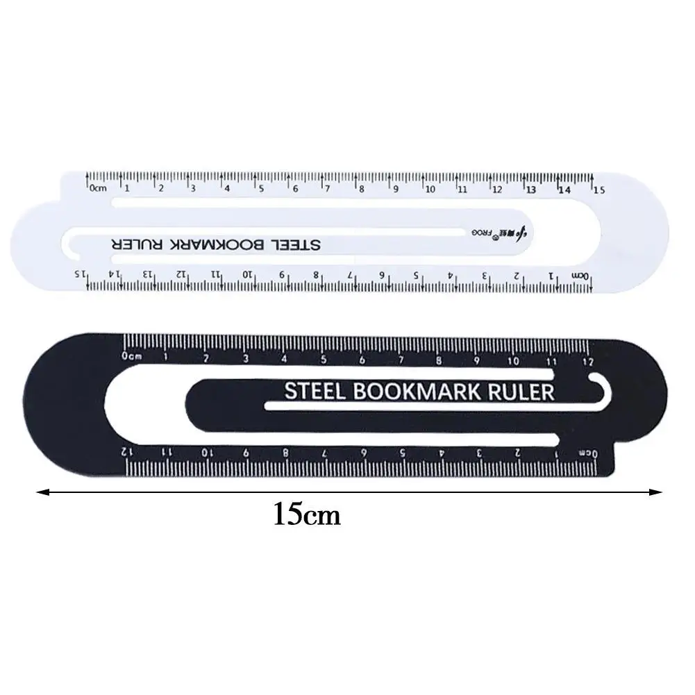 High Quality 12cm 15cm Metal Steel Ruler Bookmark School Student Drawing Supplies Color Random Small Fresh