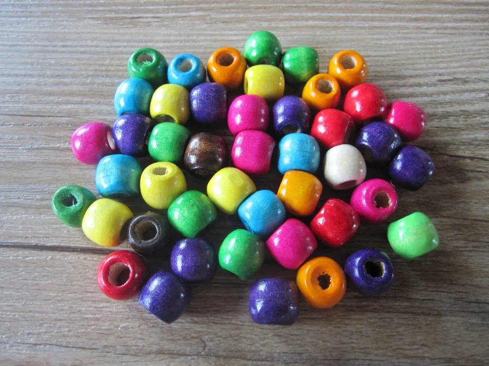 100 Смешанные цвета древесина Dreadlock страшные волосы Бисер для плетения в 5 мм