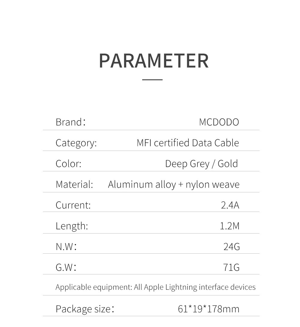 Mcdodo MFI usb-кабель для iPhone Apple iPhone X Xs Max XR 8 7 6 plus 2.4A Быстрый зарядный кабель мобильного телефона Зарядное устройство кабель для передачи данных