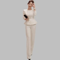new women spring black and white suits women suit business suits formal female work wear for high waist wide leg pants suits