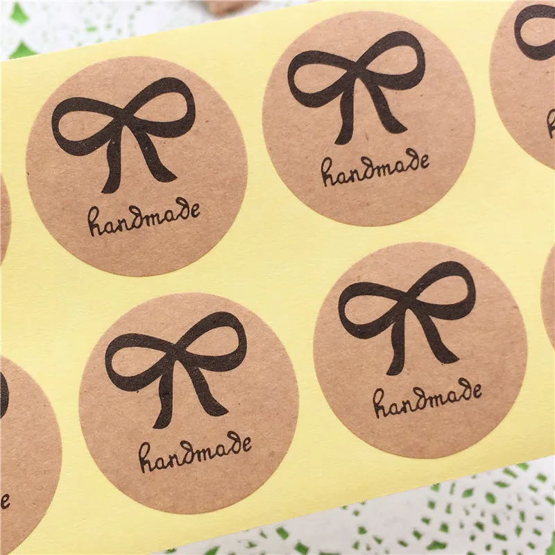 5000 шт./лот круглый напечатанный выше ручной работы и бабочка фестивальный стикер