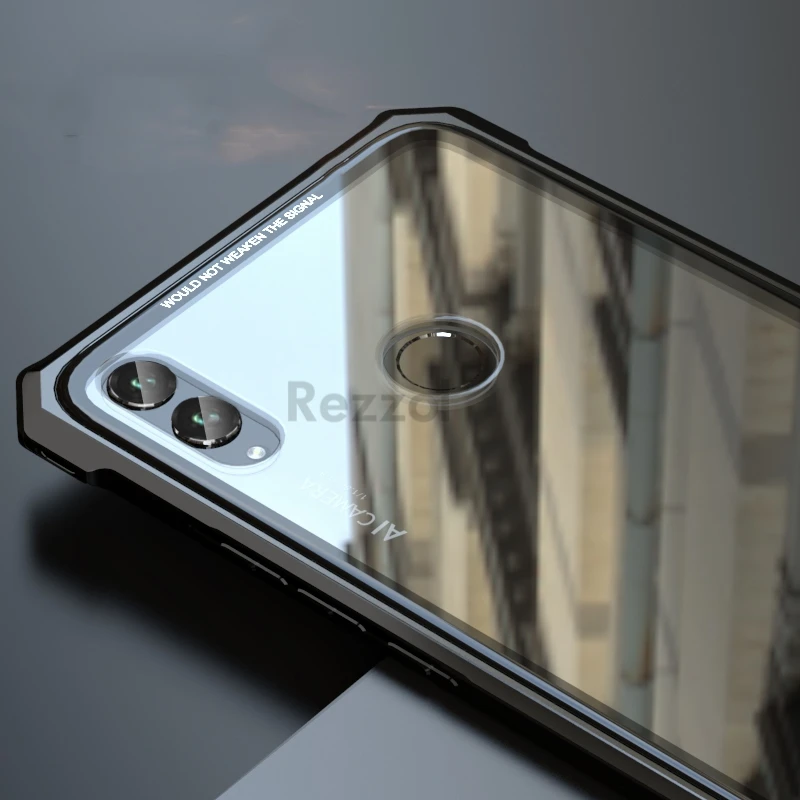 Чехол для huawei honor 8X max, роскошный металлический бампер, жесткая прозрачная задняя крышка из закаленного стекла для huawei honor 8X, Fundas Coque