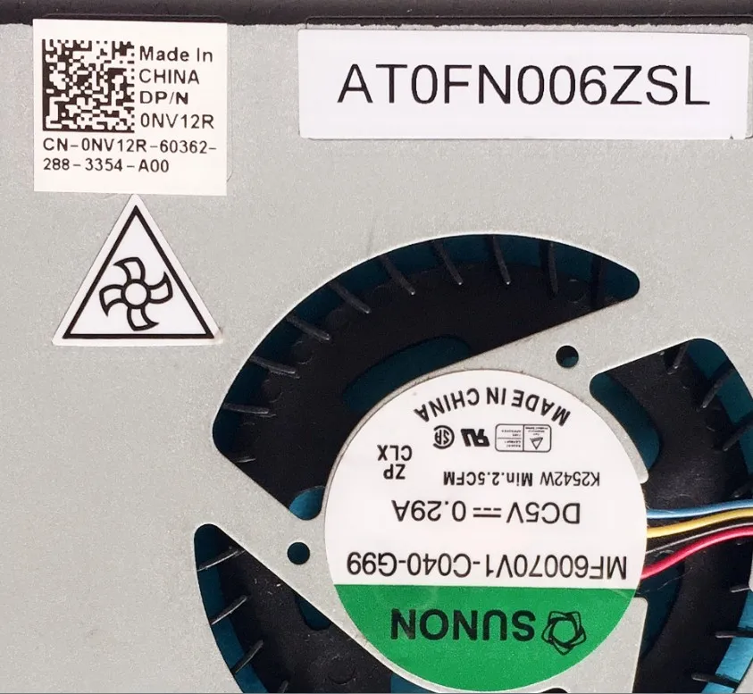 Новый кулер для охлаждения ЦП ноутбука радиатор DELL Latitude E6320 SUNON MF60070V1 C040 G99 AT0FN006ZSL
