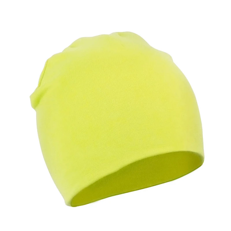 lemon yellow Бренд Весенняя шляпа для младенцев унисекс мальчик девочка дети младенец Начинающий ходить Малыш красочные хлопковые мягкие милые шапки бини для 0-3 лет - Цвет: lemon yellow