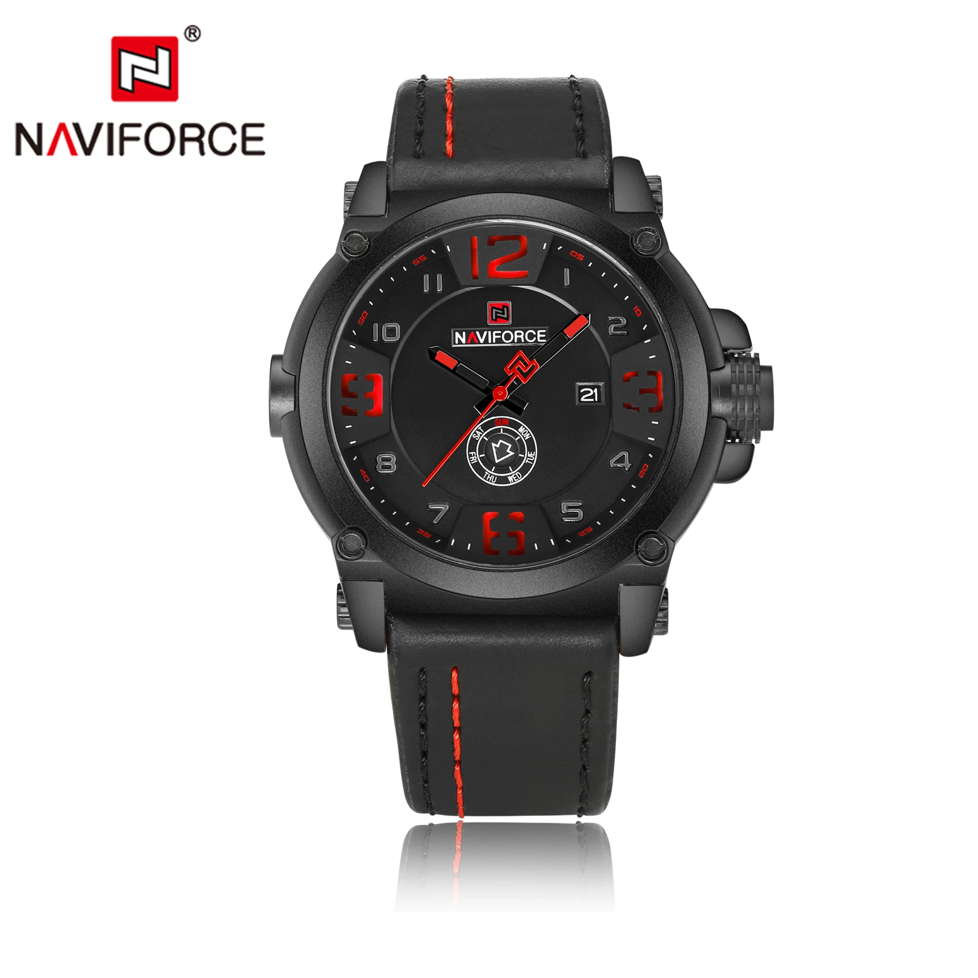 NAVIFORCE мужские часы лучший бренд роскошные спортивные кварцевые с кожаным
