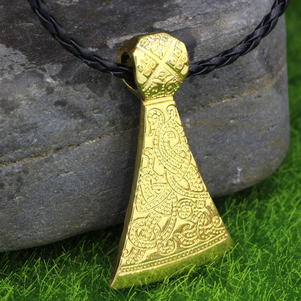 Мужская подвеска с гравировкой Викинги узлом и топором Thor Hammer Mjolnir Norse | Украшения