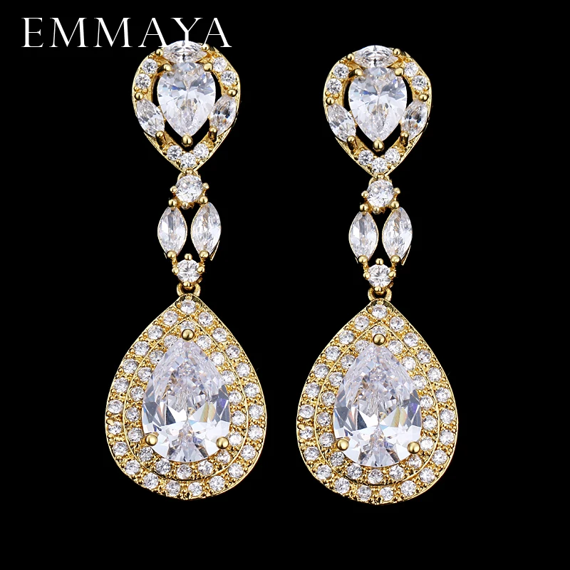 Серьги-капельки EMMAYA новые серьги золотого цвета с кристаллами оптовая продажа