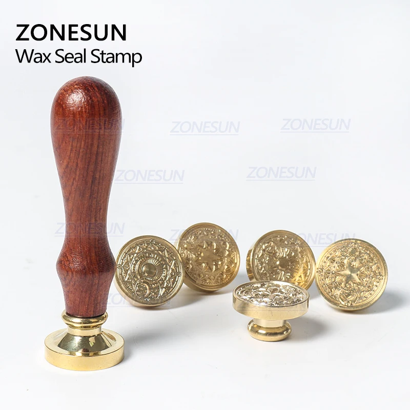 ZONESUN волшебный круг луны звезда восковая печать штамп с деревянной ручкой для