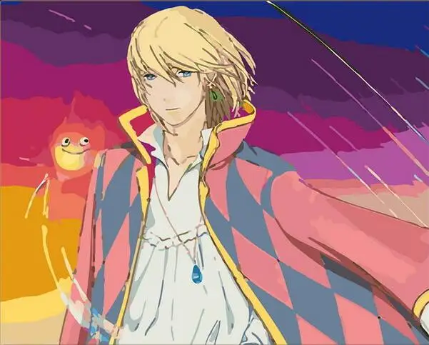 Картина по номерам на холсте с подвижным замком Howl цифровая Настенная картина