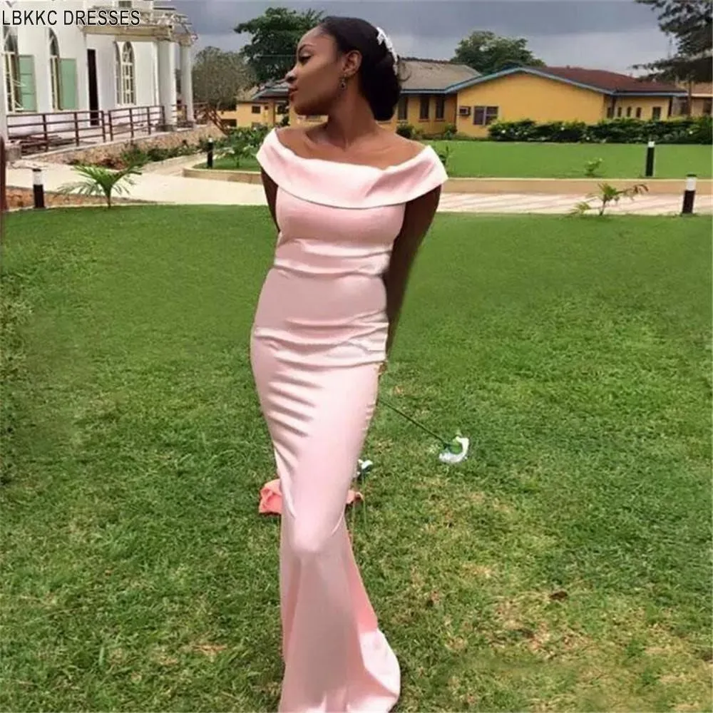 Элегантные розовые длинные черные платья подружки невесты для девочек 2019 г.