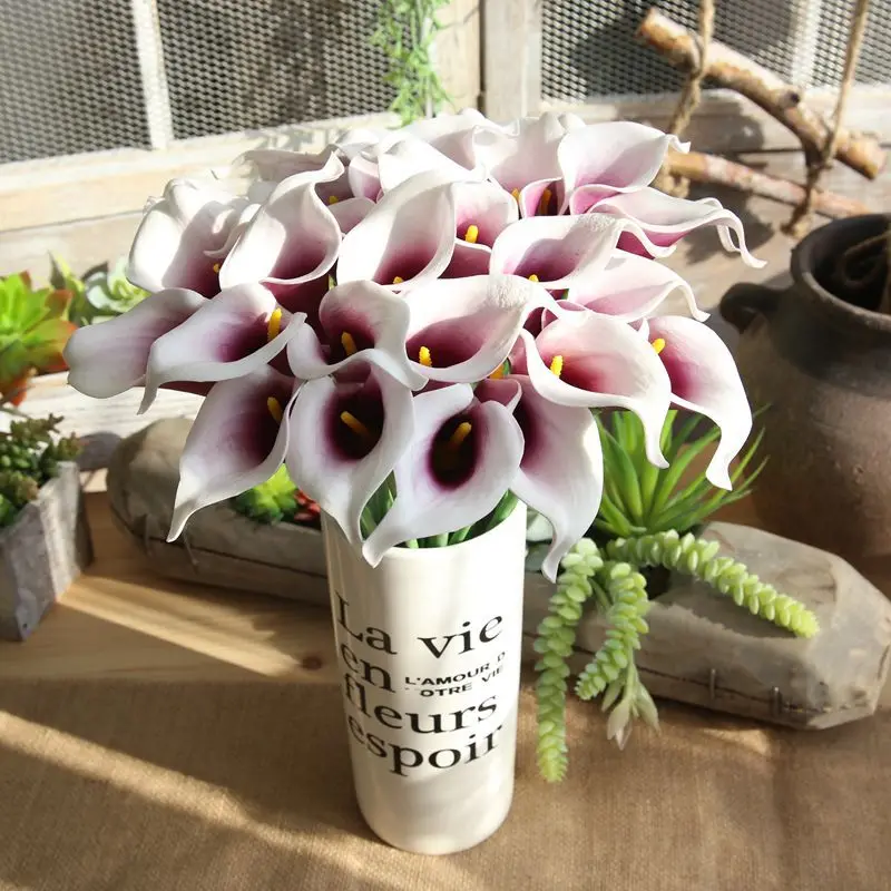 Миниатюрные Искусственные цветы Calla искусственные шелковые растения свадебные