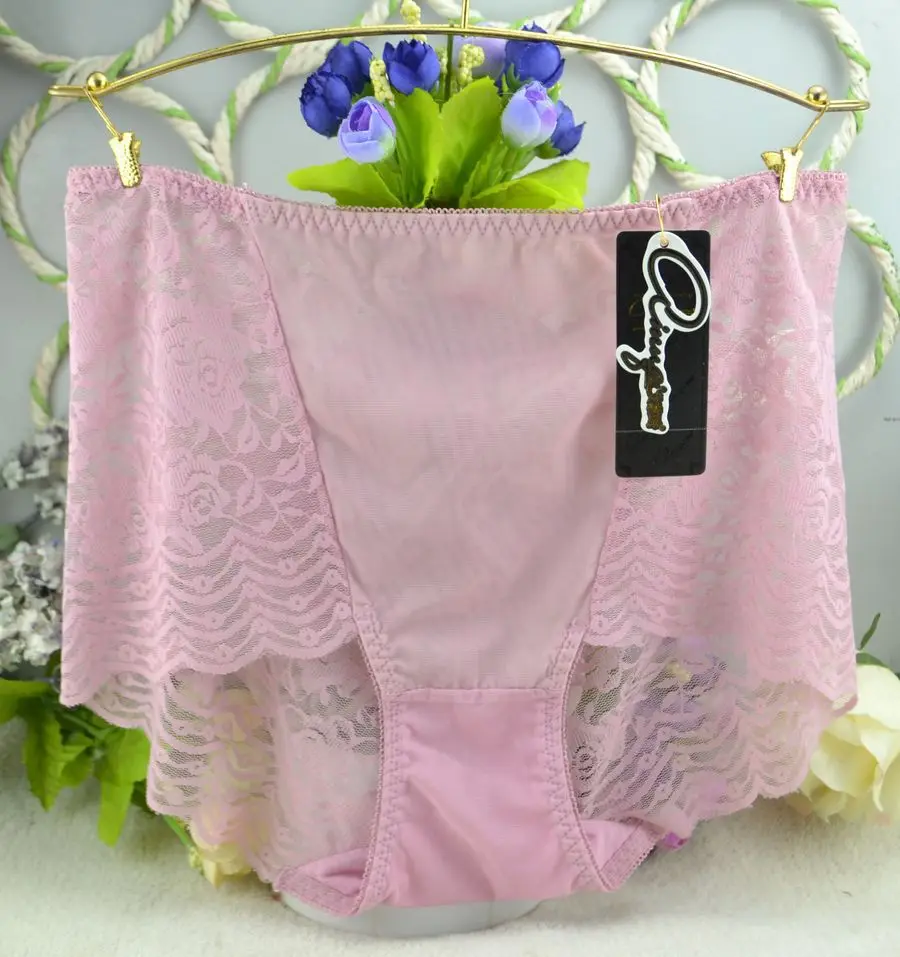 

Sexy Lace Panties Female Floral Lace Women Panties Breathable Briefs Ladies Transparent Underwear XL 3pcs/LOT