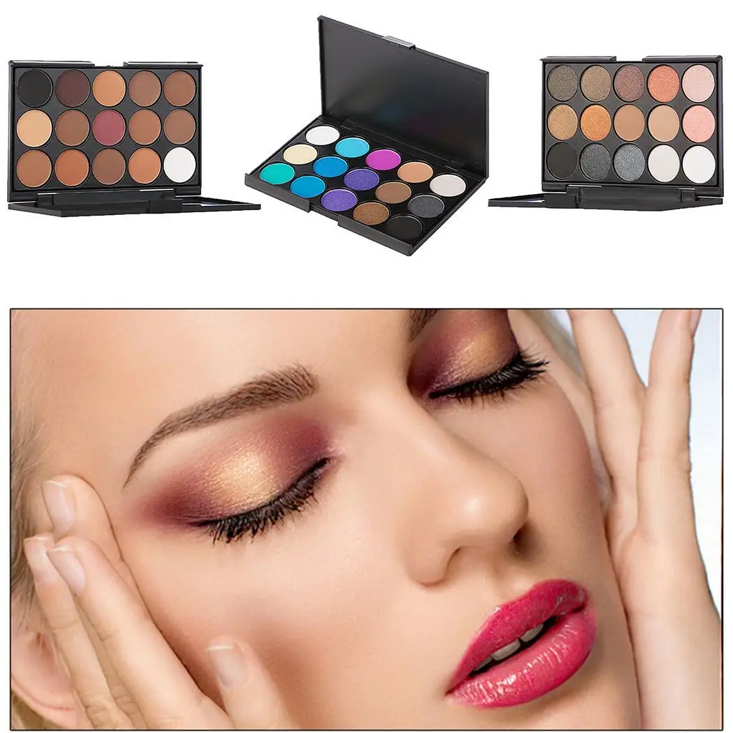 1 шт. Professional 15 цветов матовый Shimmer Тени для век все типы кожи палитры 130 г