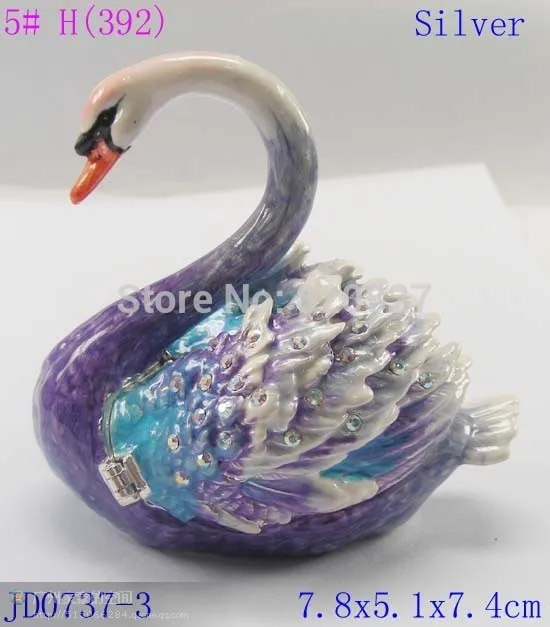 vintage swans earring storage case Czech crystalsjewellery showcase gifts swan earring chest