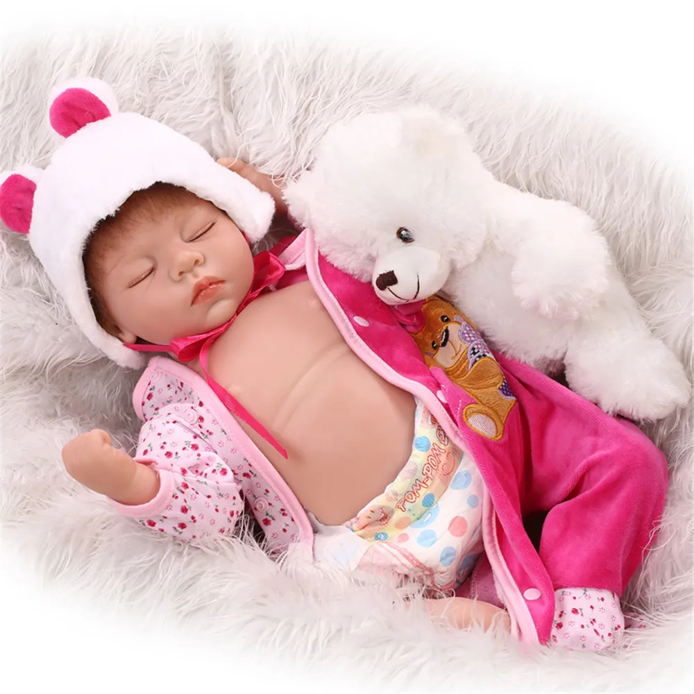 Bebes reborn silicone baby dolls 22 &quot55 см настоящая кукла для новорожденных с виниловым животом