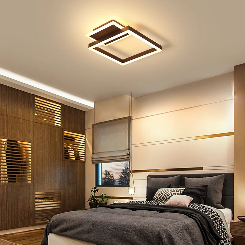 Простая атмосферная прямоугольная Светодиодная потолочная лампа Современная