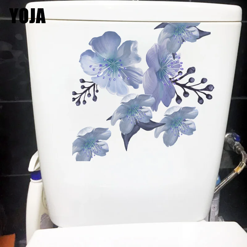 YOJA 23 2x23 9 см синие цветы классическое искусство украшение для дома наклейка на стену унитаз